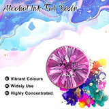 Alcohol Ink Set - 24 Vivid Colours, Concentrated Alcohol-Based Ink, Epoxy Resin Paint with Metallic Colour Dye for Resin Coaster, Acrylic Painting, Tumbler Making,10ml Each