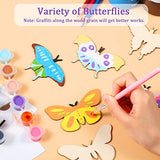 27 Pieces Wood Butterfly Crafts Butterfly Unfinished Wood Cutouts Blank Butterfly Wooden Paint Crafts for Kids Home Decoration Craft Project, 9 Styles