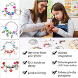 Charm Bracelet Making Kits, DIY Jewelry Kit with Charm Beads for Bracelet Jewelry Making Crafts for Teenage Girls Gifts Age 5 6 7 8 9 10 11 12 Girly Christmas Gift