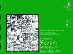 400 Series Recycled Sketch Pad, 3"x9" Wire Bound, 100 Sheets per Pad
