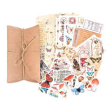 Vintage Scrapbooking Supplies Kit,Retro Scrapbook Stickers Paper Accessories,Butterfly Mushroom Aesthetic Stickers for Journaling Notebook Arts Crafts Album Bullet Journals Card Making