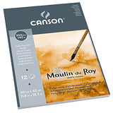 Canson : Moulin du Roy : Watercolour Paper Pad : 12x16in : 300gsm : 12 Sheets : Rough