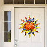 Juegoal 12.7 Inch Metal Sun Wall Art Decor Hanging for Indoor Outdoor Home Garden