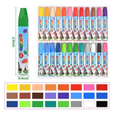 Oil pastel set - children's washable drawing crayon set, colorful sticks for students graffiti art, diy making graffiti color pens suitable for greeting card making, art, school， 24 colors (Blue)