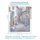 GELANYOUPIN Round Diamond Painting by Number Kit Cross Stitch Alley Scenery Full Round Diamond Mosaic France Paris 5D Diamond Embroidery Blossoms (40x50cm/15.7x19.6inches)