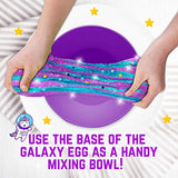 GirlZone Egg Surprise Galaxy Slime Kit for Girls, Measures 9.5 Inches High, 41 Pieces to Make DIY Glow in The Dark Slime with Lots of Fun Glitter Slime Add In's, Great Gifts for Girls 10-12 Years Old