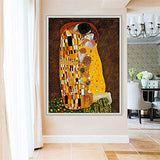 Ningning Diamond Painting Love Couple Kiss DIY 5D Full Drill Paint with Round Rhinestone Art for Adults and Beginner for Home Decor, Gift(Gustav Klimt Kiss Famous Painting, 11.8x15.8inch)