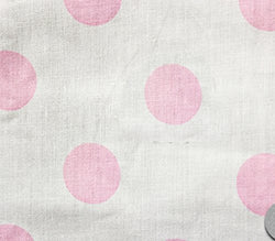 Polycotton Fabric Printed POLKA DOTS BABY PINK WHITE / 60" Wide / Sold by the Yard