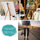 VISWIN Adjustable Height Tripod Painting Easel 51" to 76", Beech Wood Portable Display Easel for indoor & Field, Foldable Design with Tray, for Art Students, Landscape Artists, Hold Canvases Up To 44"