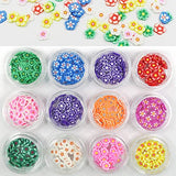 12 Boxes Flower Slice Polyclay Floral Slices Charms Resin Nail Art Decorations Kids Slime Party Supplies for Acrylic Nails/Slime/Resin Molds/Crafts