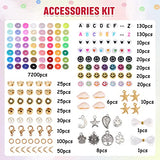QUEFE 7870pcs Clay Beads for Jewelry Making Kit, 40 Colors Charm Bracelet Making Kit for Girls 8-12 for Crafts