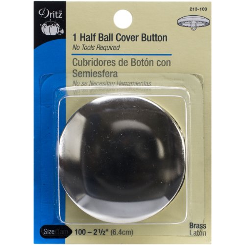 Dritz Cover Buttons, Half Ball - Size 100 (2-1/2") - 1 Ct.