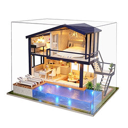 MAGQOO Romantic Cute Dollhouse Miniature DIY House Kit Creative Room with Furniture Dollhouse Building Kit Playset (Time Apartment with Music Box & Dust Proof)