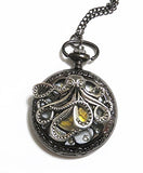 Large Octopus Pocket Watch Necklace Pendant - Vintage Style - Steampunk Retro Dark Gray Pocketwatch