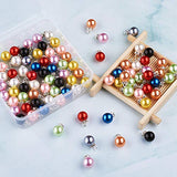 Kissitty 100pcs 10 Color Imitation Pearl Dangle Charms 10mm Drop Beads with Crystal Rhinestone Bead Cap for DIY Jewelry Making
