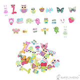 RayLineDo About 50pcs Buttons Multi Color Beautiful Cute Multi Shape Delicate Wood Buttons DIY