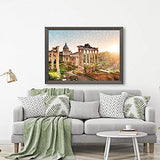 MQPPE Italy Cityscape 5D DIY Diamond Painting Kits, Roman Forum at Sunrise Italy Rome Roman Travel Forum Kingdom Full Drill Painting Arts Set Craft Canvas for Home Wall Decor Adults Kids, 12" x 16"