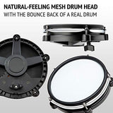 LyxJam 8-Piece Electronic Drum Kit, Professional Drum Set with Real Mesh Fabric, 448 Preloaded Sounds, 70 Songs, 15-Song Recording Capacity, Choke,Rim,Edge Capability & Kick Pad, Drum Sticks Included
