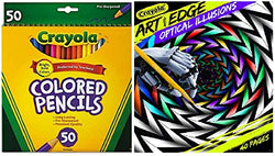 Crayola Art Edge Optical Illusions Coloring Book, 40 Coloring Pages, with Colored Pencils, Assorted Colors, 50 Count