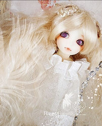 (12cm) 1/12 BJD Doll YOSD Kurhn Doll Fur Wig Dollfie / Light-Gold Long Wavy Hair / HD106