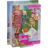 Barbie Doggy Daycare Doll, Blonde, and Pets Playset with Puppy that Poops and One that Pees, Plus Color-Change Paper and More