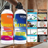 NIUB Epoxy Resin Crystal Clear Kit – 39 oz for Jewelry, Countertop, Bar Top, Tabletop DIY Art Crafts Casting and Coating – UV Resistant and Food Safe – Fast Curing 2 Part Resin Kit