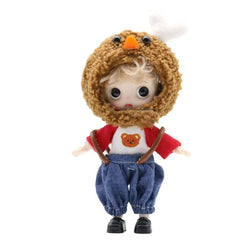Mini 1/12 Pocket Doll Ball-Jointed Girl Doll with Wig Cute Face 5 Inch Surprise Toys Dolls Kid Gift for Girl