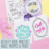STMT Hand Lettering by Horizon Group USA, Beginner Set with Full Instructional Guide, Practice Sheets, Flexible Brush & Fine Line Tip Markers, Hardcover Journal
