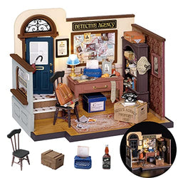 Rolife Miniatures Dollhouse Tiny House Kits for Adult to Build DIY Craft Model Set Birthday Gift for Family and Friends(Mose's Detective Agency)