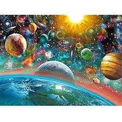 Diamond Painting Kits for Adults, Full Drill Vast Universe Planet Rhinestone Embroidery Cross Stitch Supply Arts Craft Canvas Wall Decor 11.8x15.8 inch