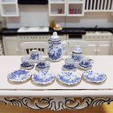 Shuohu Ceramic Teaware Model Bundle for 1/12 Scale Dollhouse, Pretend Play Kitchen Food Scene DIY Props