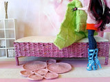 Miniature Bed 1:6 scale Couch Sofa Wicker Handmade Dollhouse Furniture 12-inch