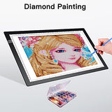A4 Portable LED Tracing Pad Light Box Dimmable Brightness, Ultra-Thin USB Powered Light Board Kit for DIY Diamond Painting Artists Drawing Sketching Animation Art Supplies Black