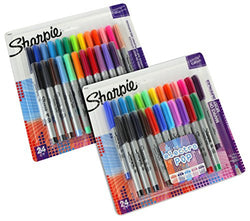 Sharpie Ultra-Fine Point Permanent Markers, Classic and Electro Pop Colors, 48 Markers In Total