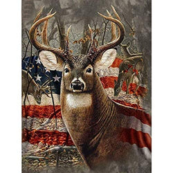 DIY 5D Diamond Painting by Number Kits,Full Drill Crystal Rhinestone Embroidery Pictures Arts Craft for Home Wall Decoration Deer 11.8×15.7Inches
