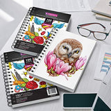 Artisto 5.5X8.5” Premium Sketch Book Set, Pack of 3 (300 Sheets), 80lb (125g/m2), Spiral Bound, Acid-Free Drawing Paper, Perfect for Most Dry Media, Ideal for Kids, Teens & Adults.