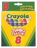 Crayons Jumbo 8ct Peggable Tuck Box [Set of 6] Bundle with Box of Neon Crayons