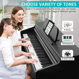 ZHRUNS Digital Piano,88 Heavy Hammer Piano Keys with Touch Response Electric Keyboard Piano/Music Stand+Power Adapter+3 Metal Pedals+Instruction Book,Headphone Jack/MIDI Input/Outputp (Black)