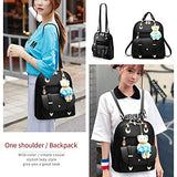 Backpack Purse for Women Large Capacity Leather Shoulder Bags Cute Mini Backpack for Girls,Black