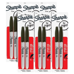 Sharpie Permanent Markers, Fine Point, Black Ink, Pack of 12 (30162)