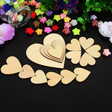 Outus 160 Pieces Christmas Blank Wood Heart Embellishments Wood Heart Slices for Wedding,