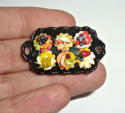 Tray cake "fruit baskets". Dollhouse miniature 1:12
