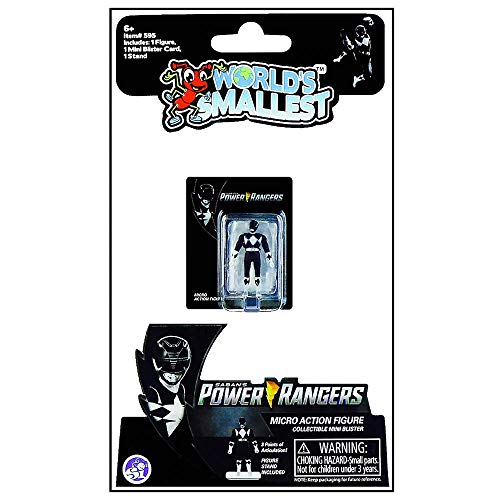 Worlds Smallest Power Rangers Black Ranger Micro Figure 1.25"
