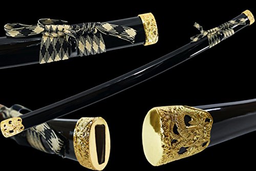  MAKOTO Handmade Sharp Katana Samurai Sword, Black