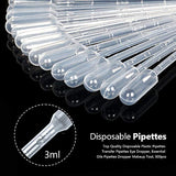 110pcs 3ml Pipette, Teenitor Top Quality Disposable Pipettes Graduated Transfer Pipettes 3ml Eye Dropper for Essential Oil Pipette Makeup Tool