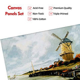 Mancola Artist Painting Canvas Panels - 8x10 Inch / 15 Pack - Triple Primed Cotton Canvas Boards for Oil & Acrylic Painting MA-181015
