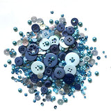 Shades of Chambray Shaker Mix 60 Grams Sequins Buttons Seed Beads