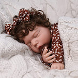 JIZHI Lifelike Reborn Baby Dolls - 18-inch Soft Body Realistic-Newborn Baby Dolls Sleeping Reborn Baby Girls with Bow Headband Handmade Real Life Baby Dolls with Clothes Gifts Box for Kids Age 3 +