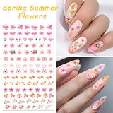 24 Sheets Nail Stickers Nail Art for Women Girls Kids Decoration Self Adhesive DIY Nail Design Summer Nail Decals Tattoos 1000+ Pieces with 1 Tweezers