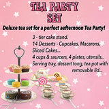 Kididdo 39 Pieces Tea Set for Little Girls Age 3,4,5,6|Pretend Play for Toddlers |Best Tea Party Gift Set with Food Accessories for Toddlers and Little Girls